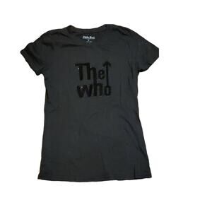 Lucky Tees The WHO Dark Black tee Rhinestones S